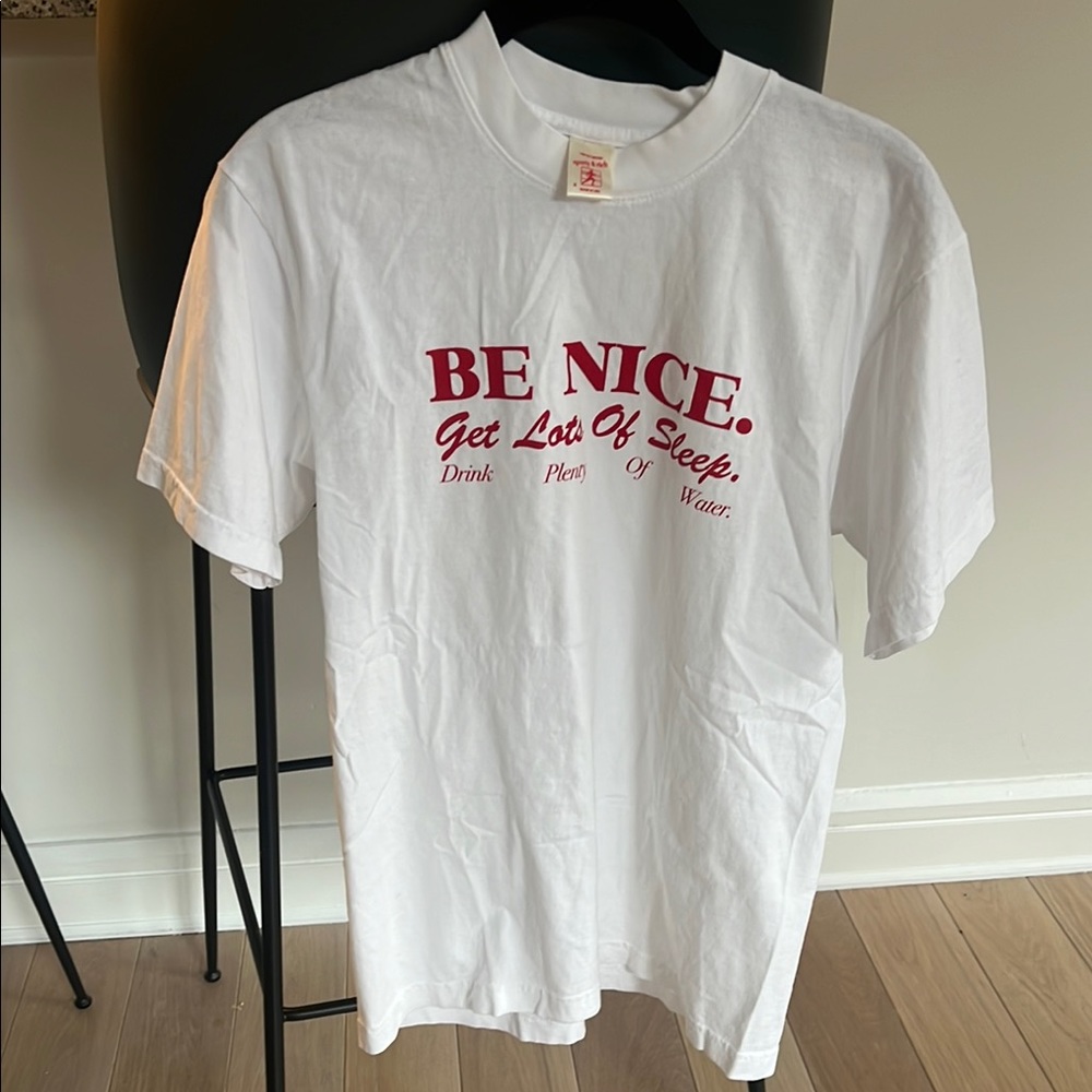 Sporty & Rich White T-Shirt with Red Print